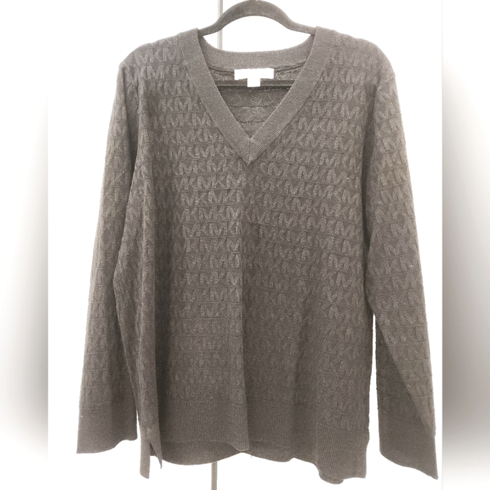 Michael Kors Black V-Neck Sweater Sz L